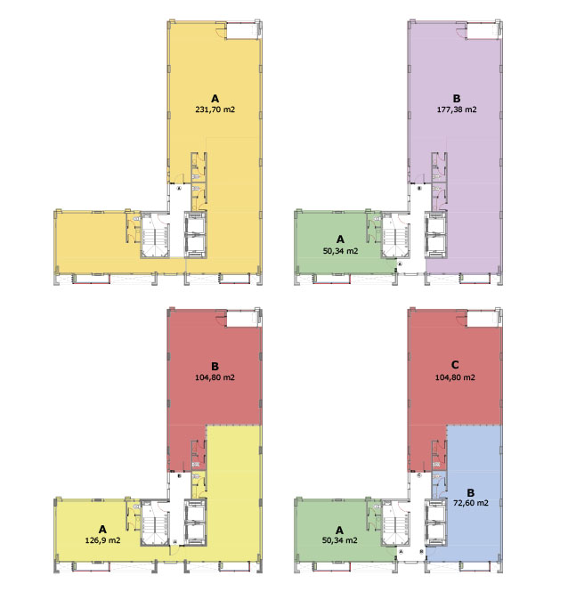 Oficinas en alquiler y venta desde 50 m2 hasta 250 m2.